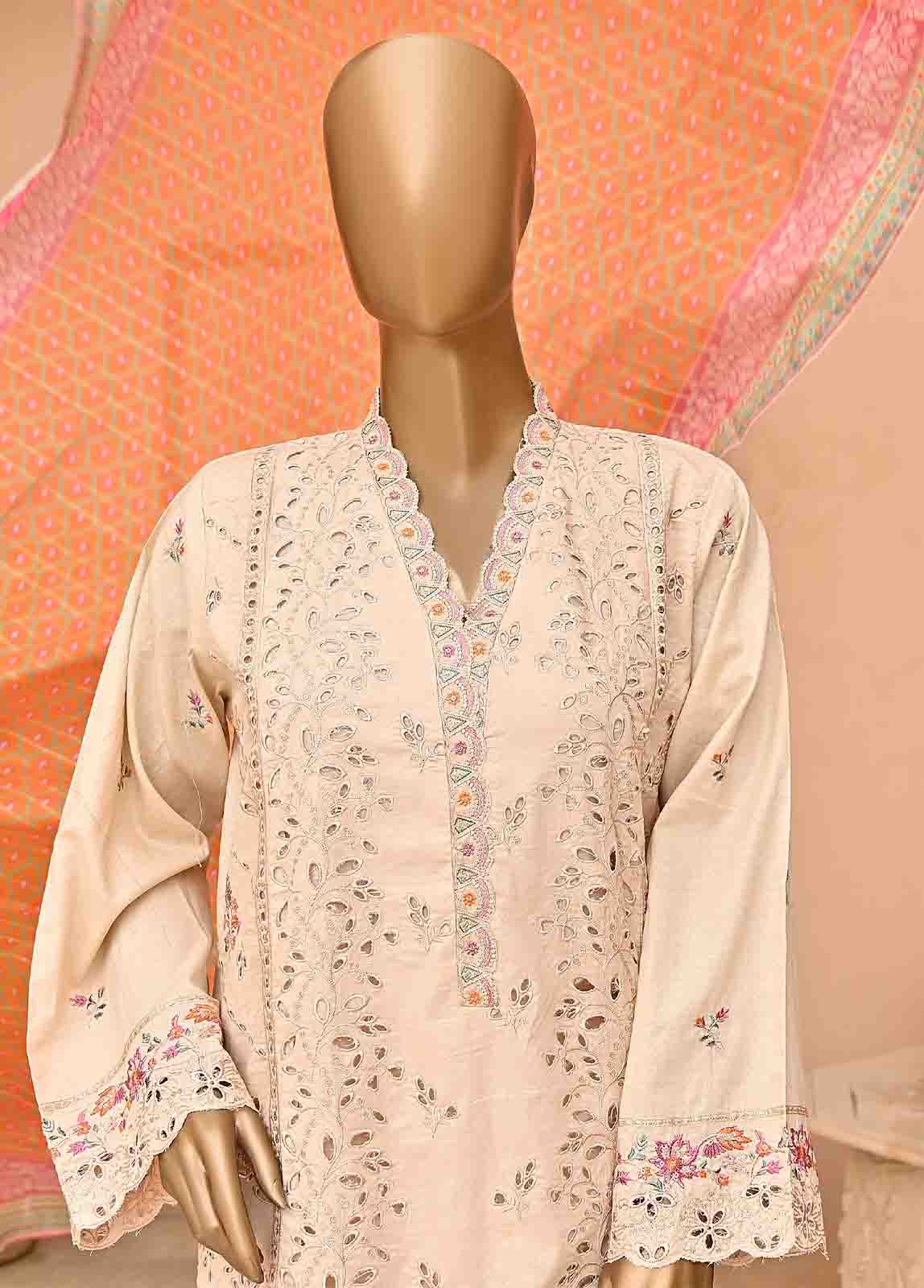 Bin Saeed Fabric - SMLF-384-NZ-3 Piece Chikankari Stitched Suit