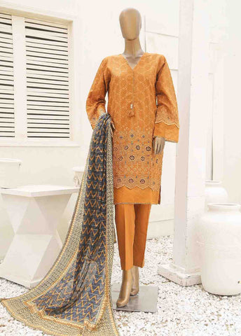Bin Saeed Fabric - SMLF-385-CK-3 Piece Chikankari Stitched Suit