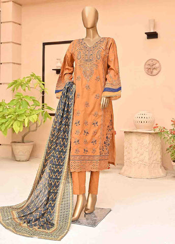 Bin Saeed Fabric - SMLF-385-NZ-3 Piece Chikankari Stitched Suit