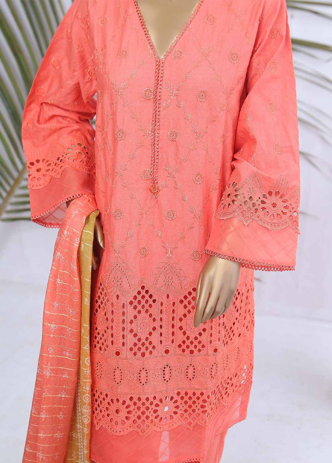 Bin Saeed Fabric - SMLF-390-CK-3 Piece Chikankari Stitched Suit