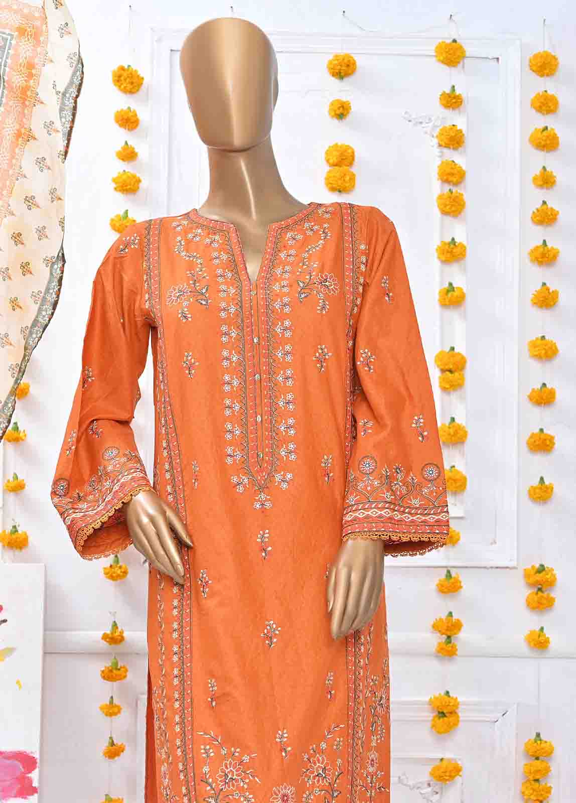 Bin Saeed Fabric - SMLF-397-MB-3 Piece Lawn Embroidered Suit