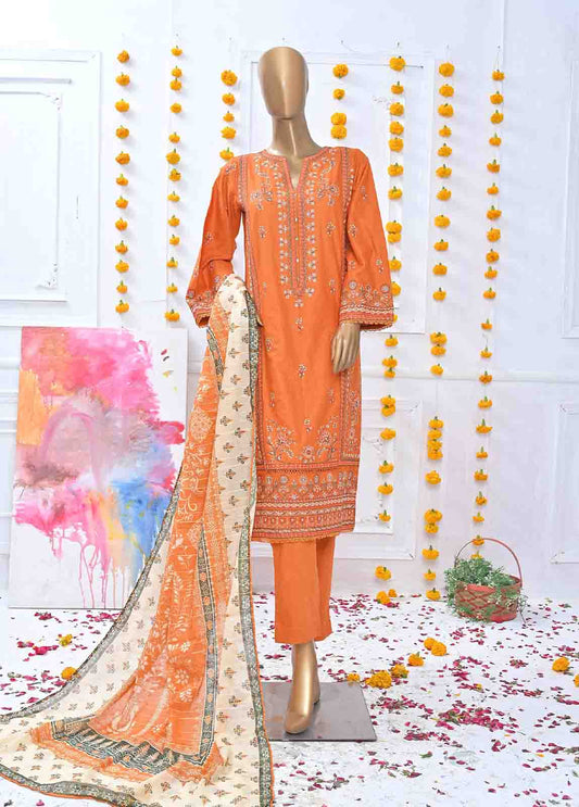 SMLF-397-MB-3 Piece Lawn Embroidered Suit