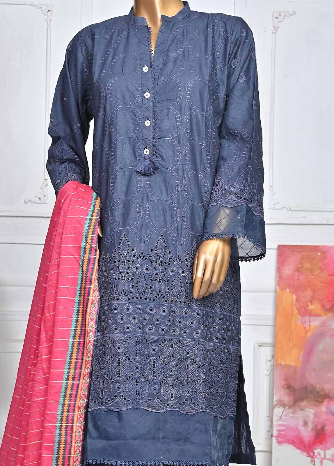 Bin Saeed Fabric - SMLF-410-CK-3 Piece Chikankari Stitched Suit