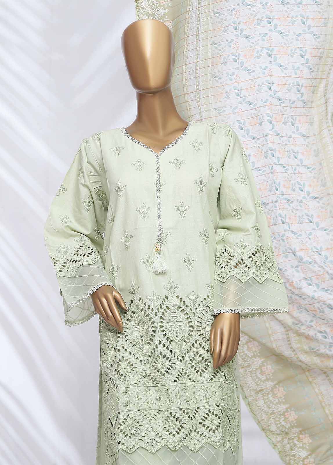 Bin Saeed Fabric - SMLF-411-CK-3 Piece Chikankari Stitched Suit