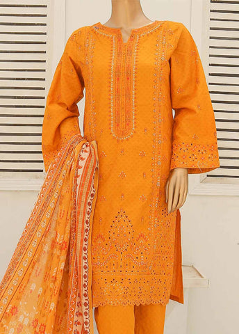 Bin Saeed Fabric - SMLF-412-CKE-3 Piece Cotton Embroidered