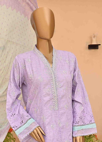 Bin Saeed Fabric - SMLF-414-NZ-3 Piece Chikankari Stitched Suit