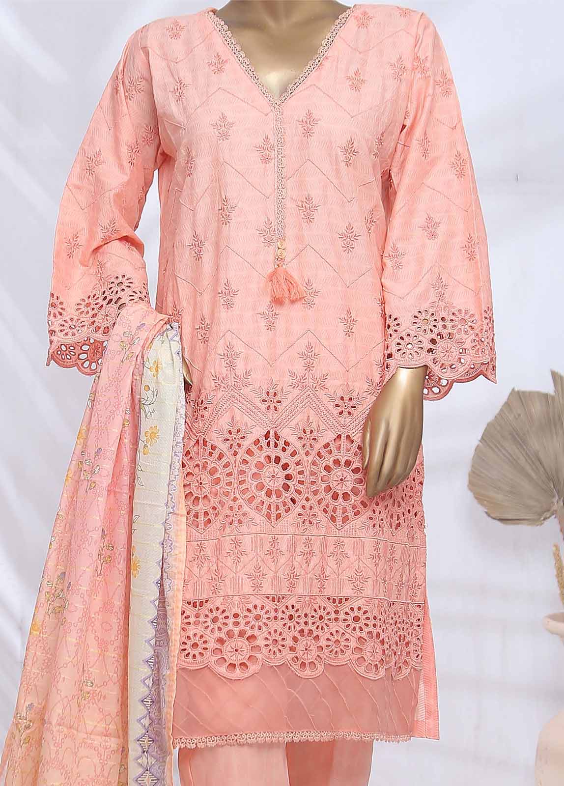 Bin Saeed Fabric - SMLF-417-CK-3 Piece Chikankari Stitched Suit