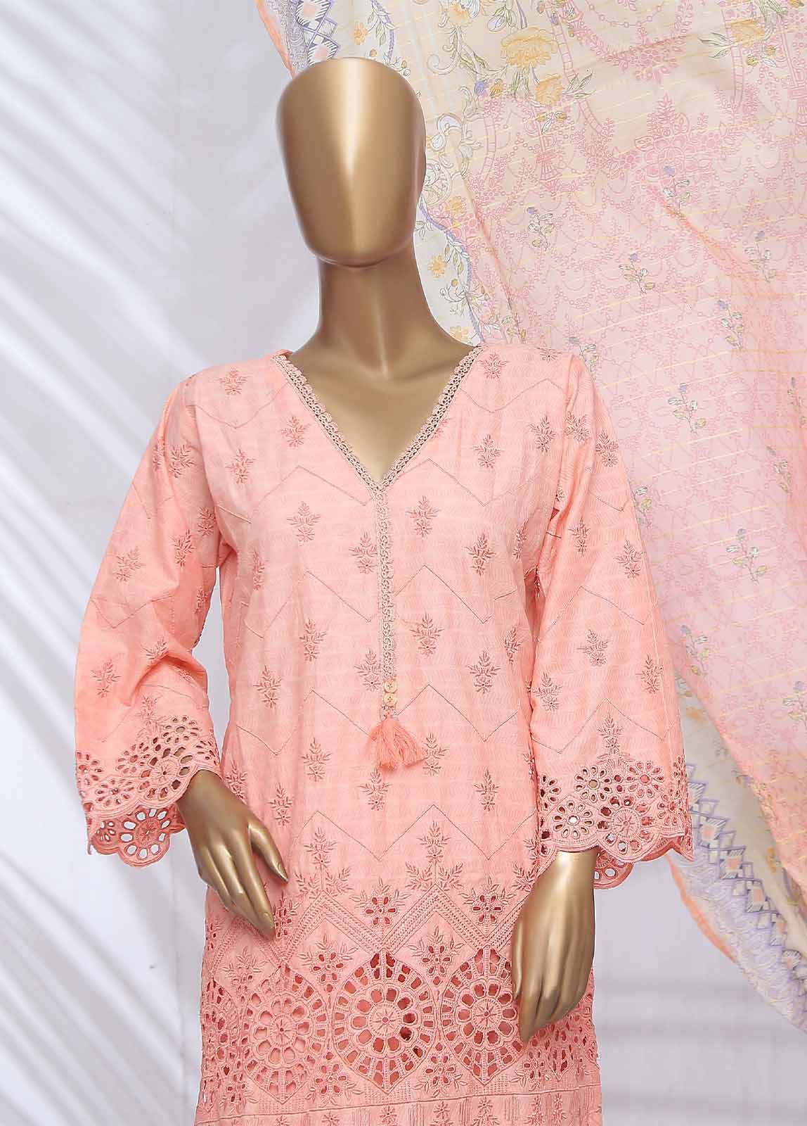 Bin Saeed Fabric - SMLF-417-CK-3 Piece Chikankari Stitched Suit