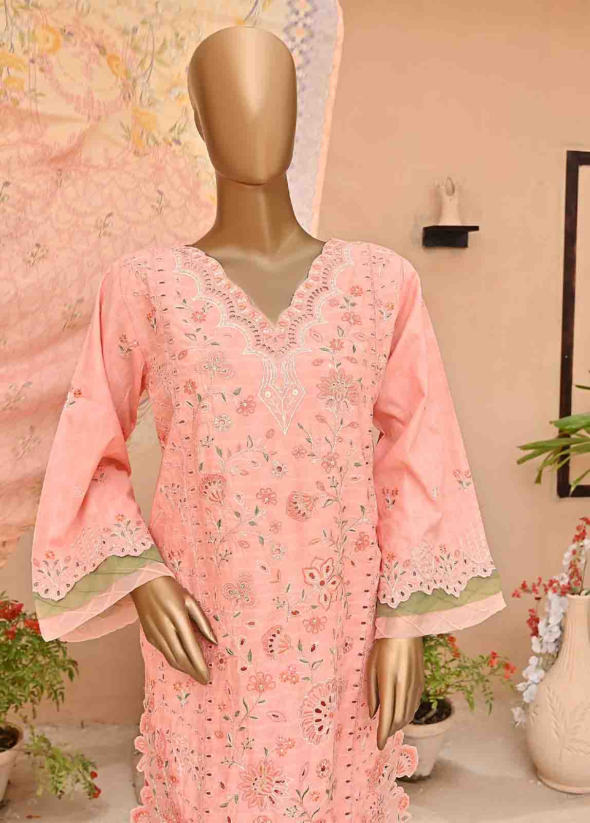 Bin Saeed Fabric - SMLF-417-NZ-3 Piece Chikankari Stitched Suit