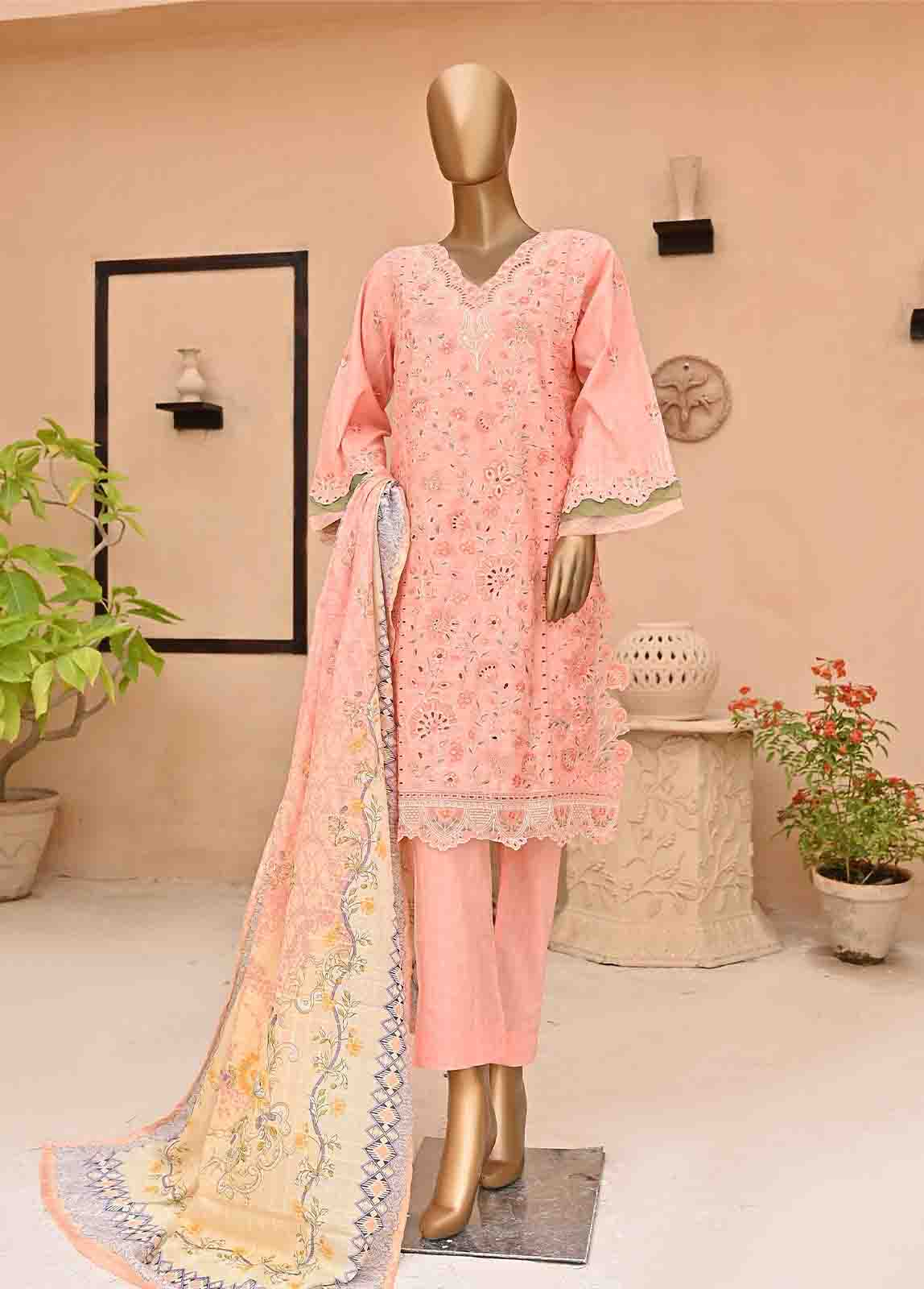 Bin Saeed Fabric - SMLF-417-NZ-3 Piece Chikankari Stitched Suit