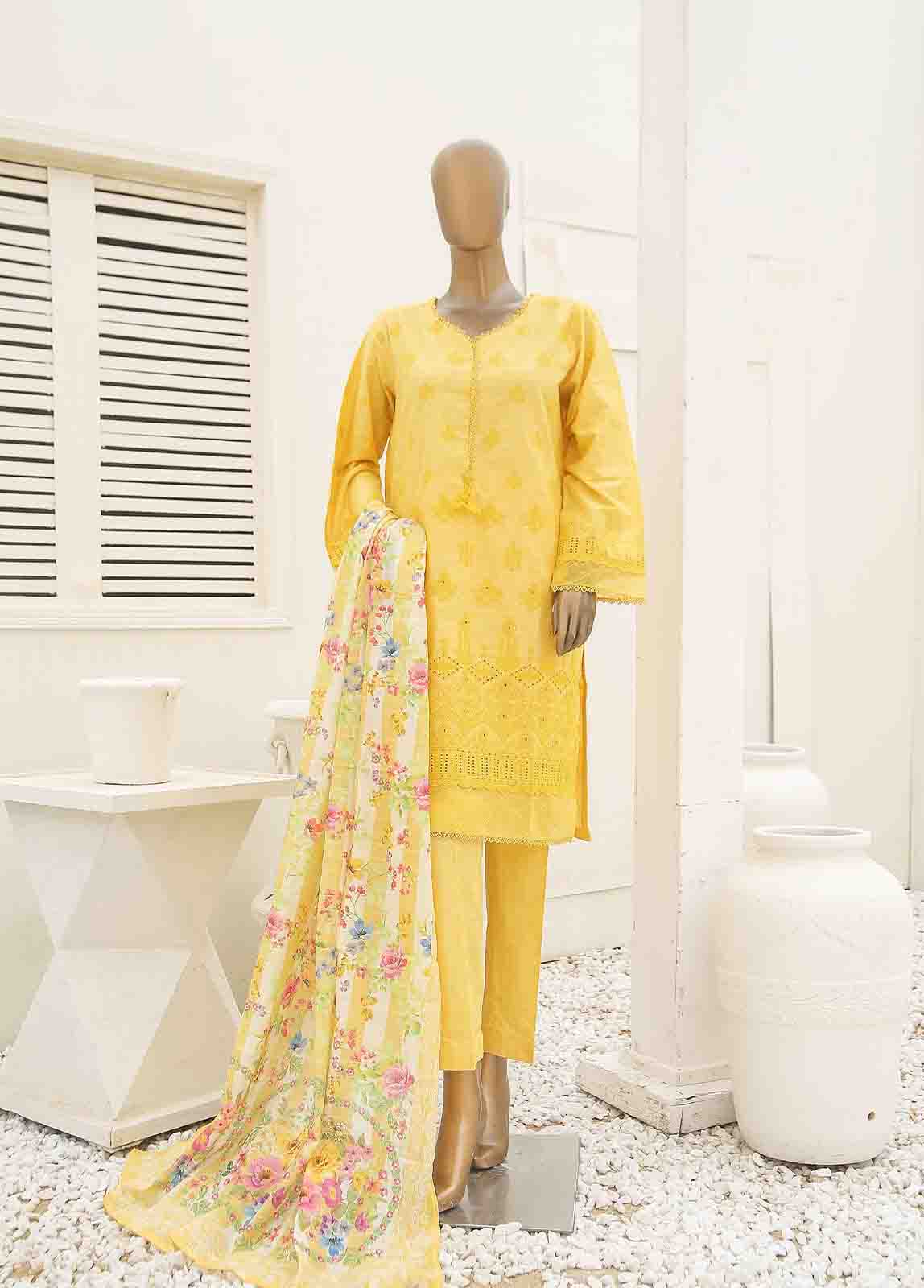 Bin Saeed Fabric - SMLF-418-CK-3 Piece Chikankari Stitched Suit