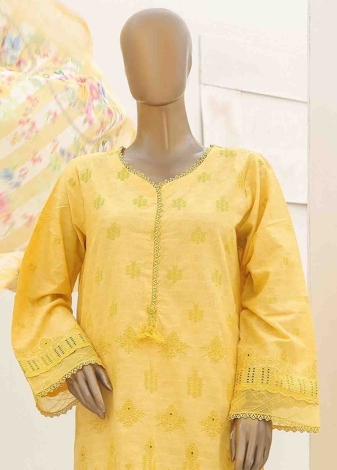 Bin Saeed Fabric - SMLF-418-CK-3 Piece Chikankari Stitched Suit