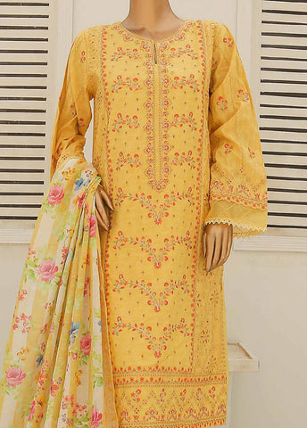 Bin Saeed Fabric - SMLF-418-CKE-3 Piece Cotton Embroidered