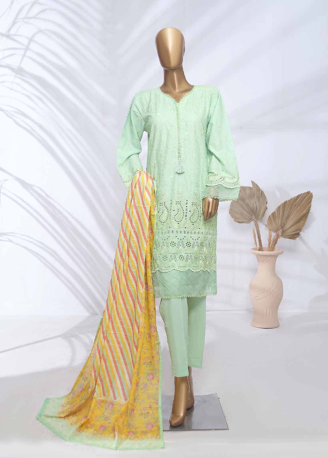 Bin Saeed Fabric - SMLF-423-CK-3 Piece Chikankari Stitched Suit