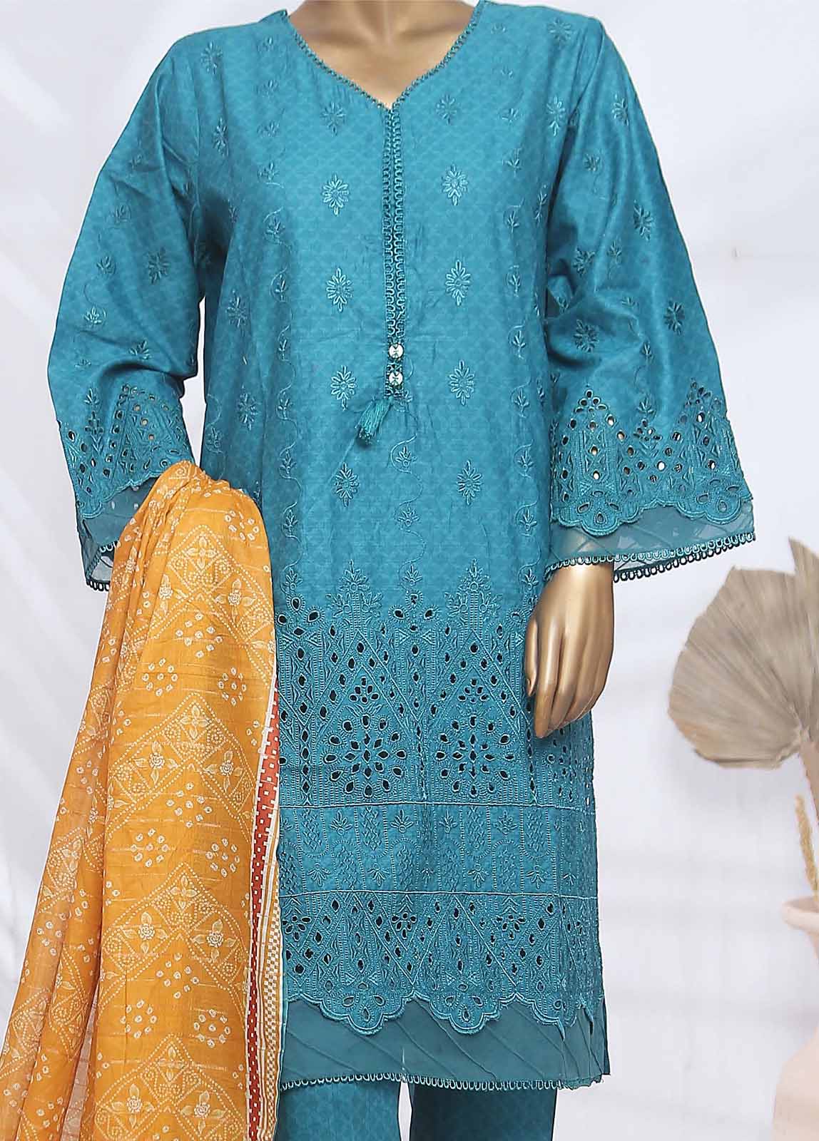 Bin Saeed Fabric - SMLF-430-CK-3 Piece Chikankari Stitched Suit