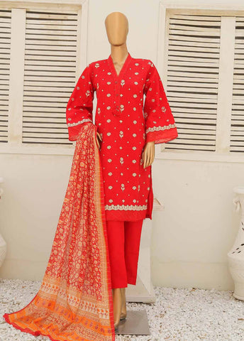 Bin Saeed Fabric - SMLF-431-CKE-3 Piece Cotton Embroidered