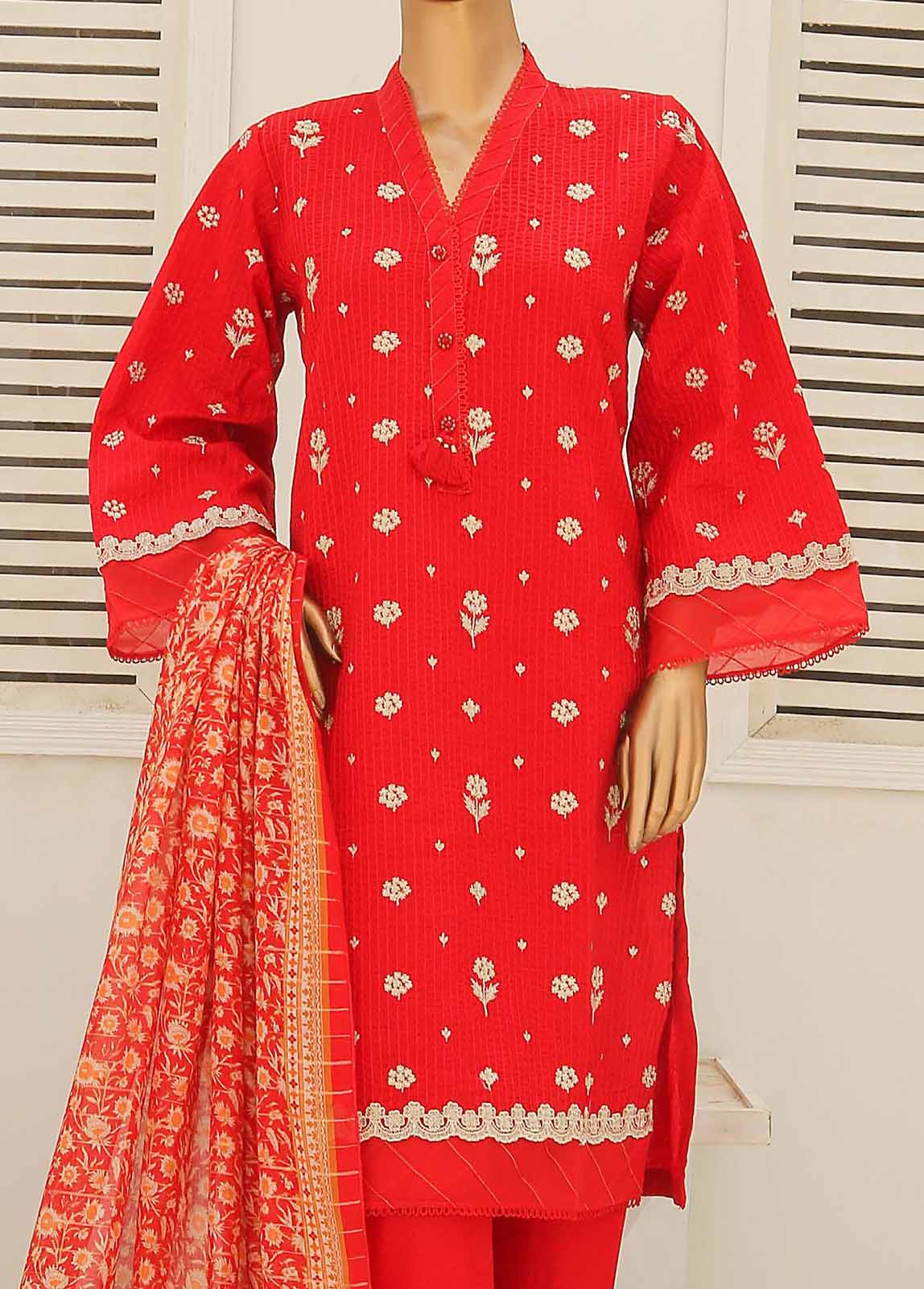 Bin Saeed Fabric - SMLF-431-CKE-3 Piece Cotton Embroidered