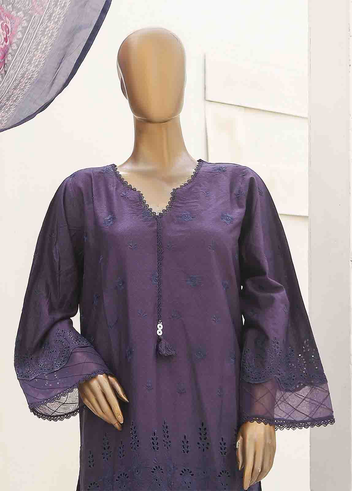 Bin Saeed Fabric - SMLF-438-CK-3 Piece Chikankari Stitched Suit