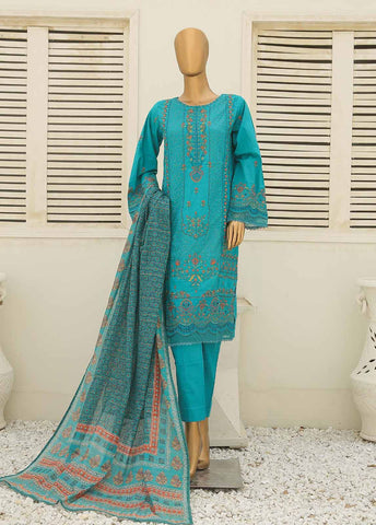 Bin Saeed Fabric - SMLF-439-B-CKE-3 Piece Cotton Embroidered