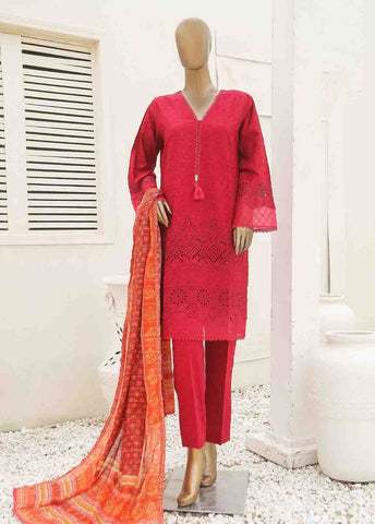 Bin Saeed Fabric - SMLF-444-CK-3 Piece Chikankari Stitched Suit