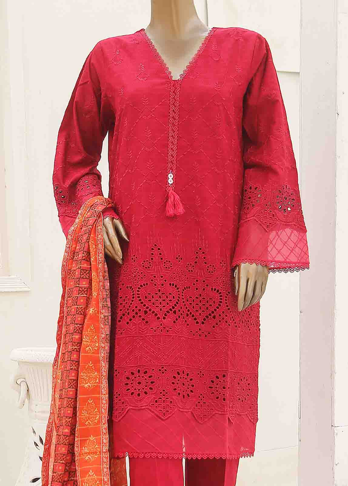 Bin Saeed Fabric - SMLF-444-CK-3 Piece Chikankari Stitched Suit