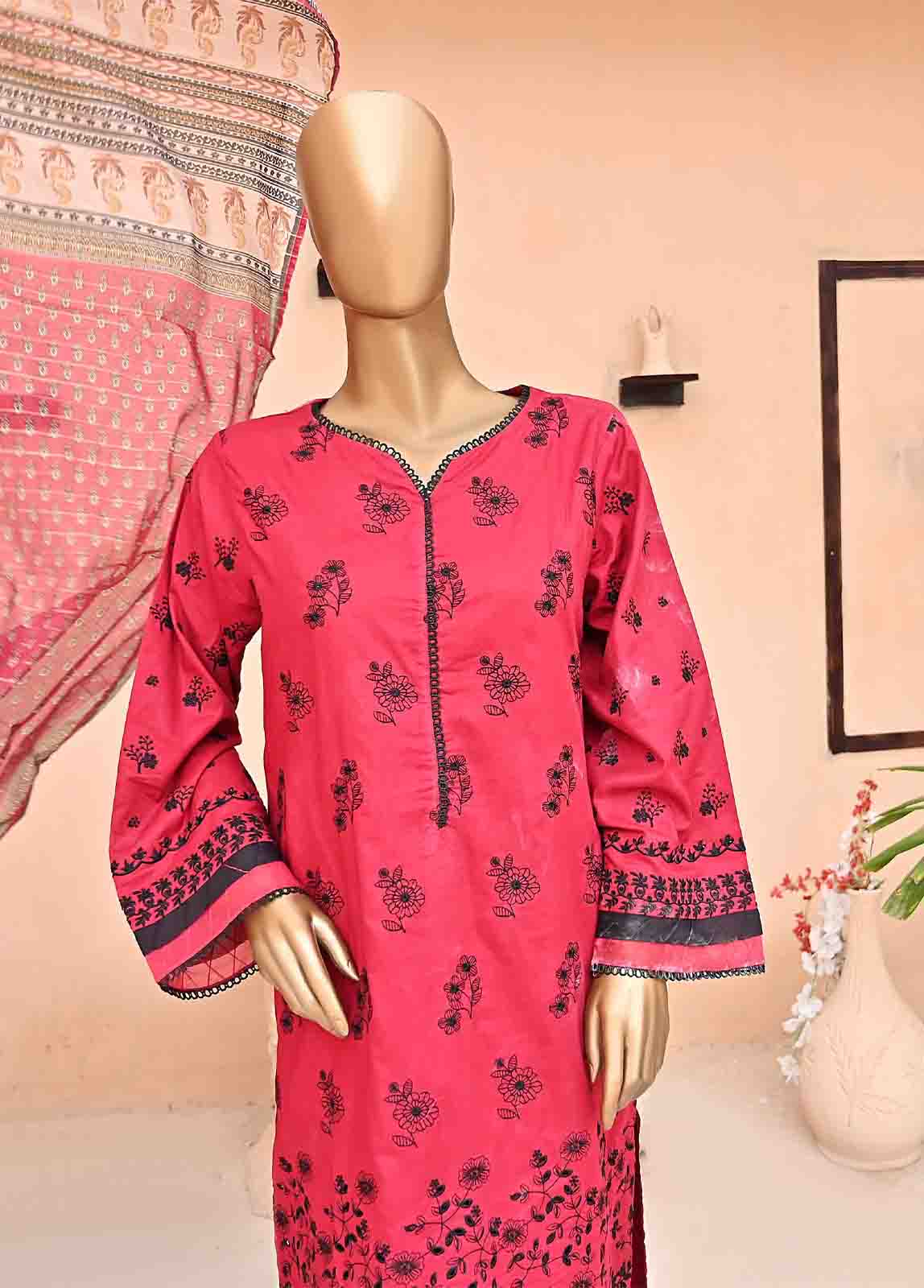 Bin Saeed Fabric - SMLF-445-NZ-3 Piece Chikankari Stitched Suit