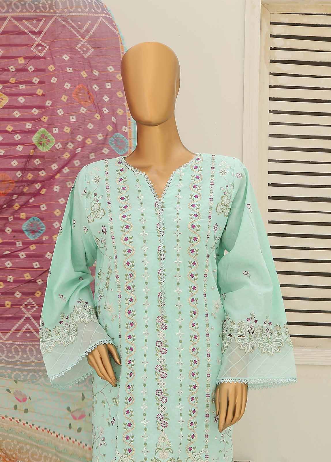 Bin Saeed Fabric - SMLF-450-CKE-3 Piece Cotton Embroidered