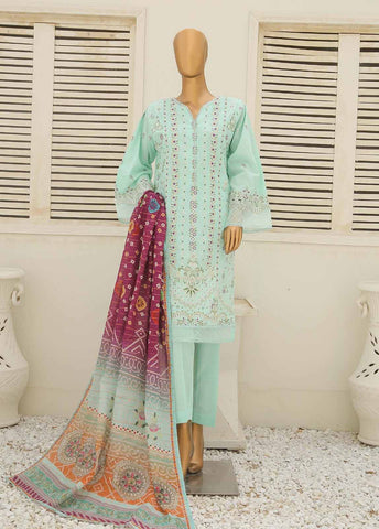 Bin Saeed Fabric - SMLF-450-CKE-3 Piece Cotton Embroidered