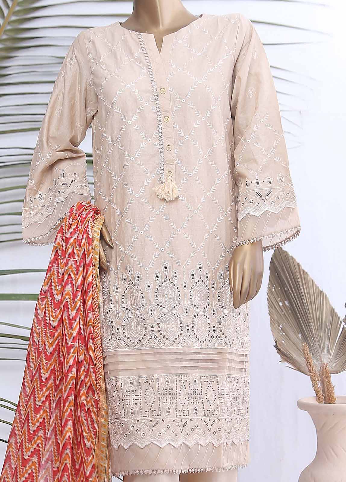 Bin Saeed Fabric - SMLF-492-CK-3 Piece Chikankari Stitched Suit