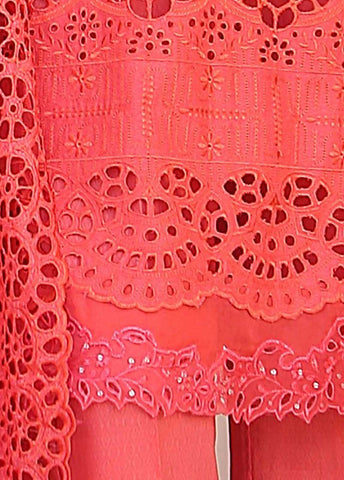 Bin Saeed Fabric - SMLF-512-CKC-3 Piece Cutwork Kari Stitched Suit