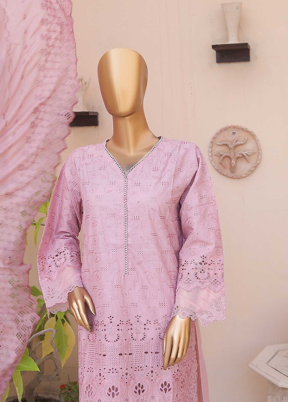 Bin Saeed Fabric - SMLF-514-CKC-3 Piece Cutwork Kari Stitched Suit