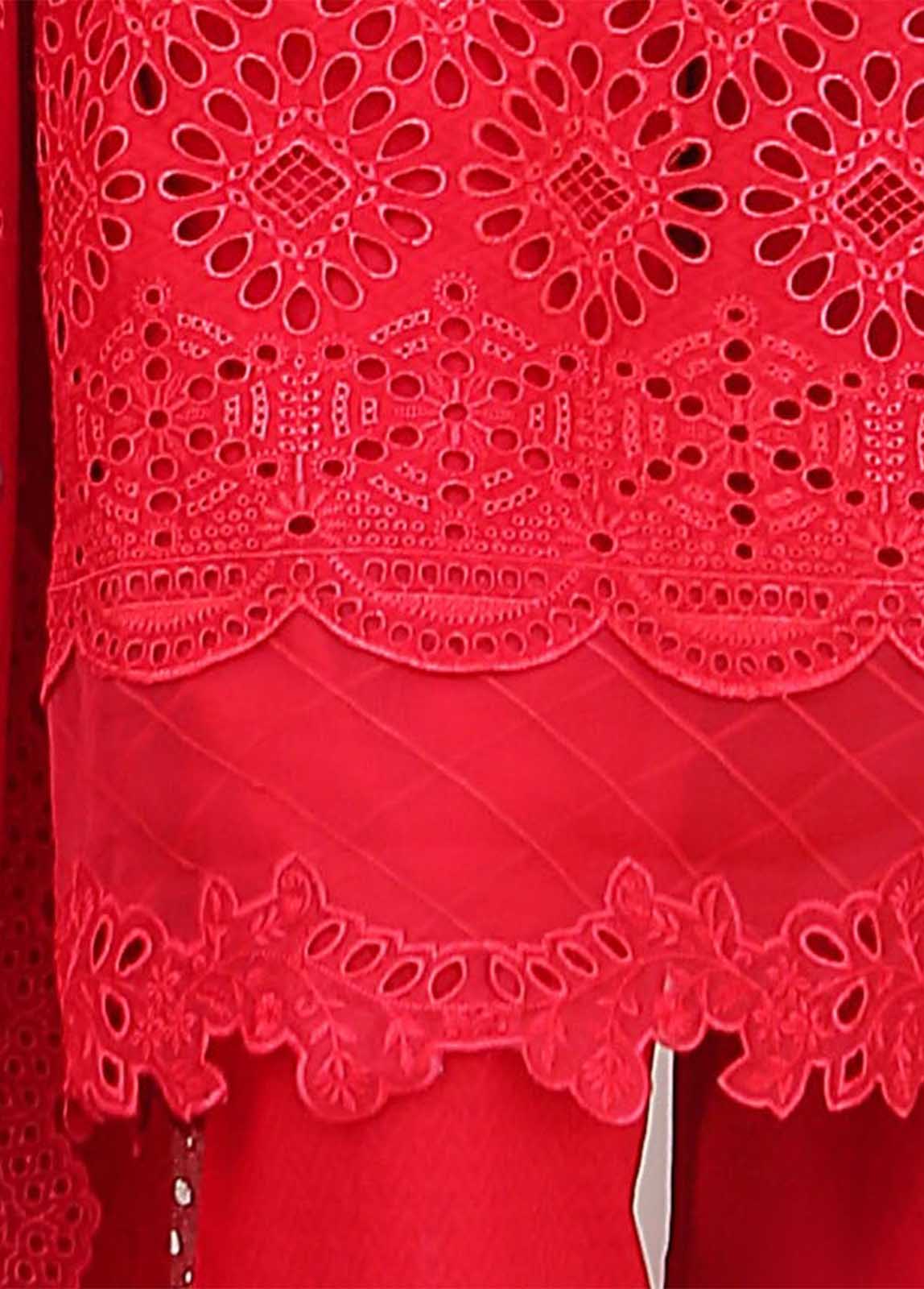 Bin Saeed Fabric - SMLF-515-CKC-3 Piece Cutwork Kari Stitched Suit