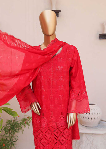 Bin Saeed Fabric - SMLF-515-CKC-3 Piece Cutwork Kari Stitched Suit