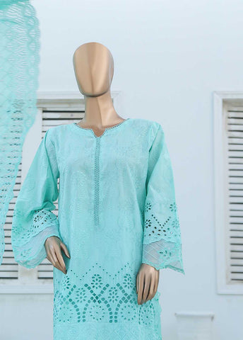 Bin Saeed Fabric - SMLF-516-CKC-3 Piece Cutwork Kari Stitched Suit