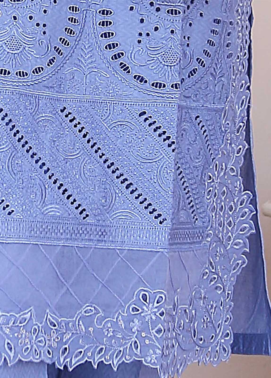 Bin Saeed Fabric - SMLF-517-CKC-3 Piece Cutwork Kari Stitched Suit