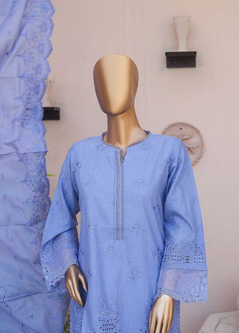 Bin Saeed Fabric - SMLF-517-CKC-3 Piece Cutwork Kari Stitched Suit