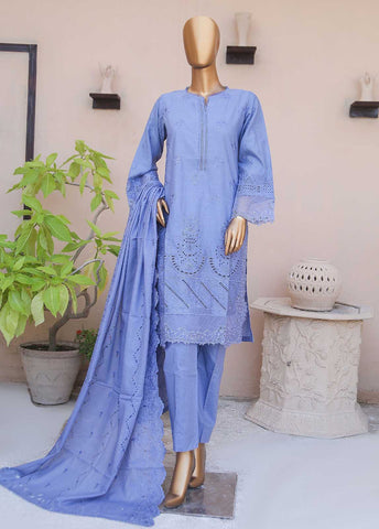 Bin Saeed Fabric - SMLF-517-CKC-3 Piece Cutwork Kari Stitched Suit