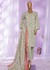 SMLF-595-PR-3 Piece Block Print Stitched Suit