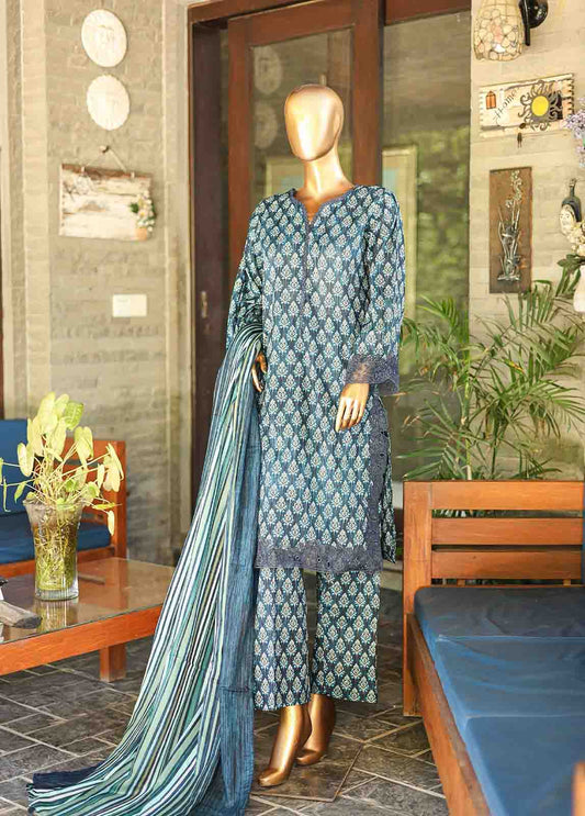SMLF-626-Emb- 3 Piece Embroidered Stitched Suit