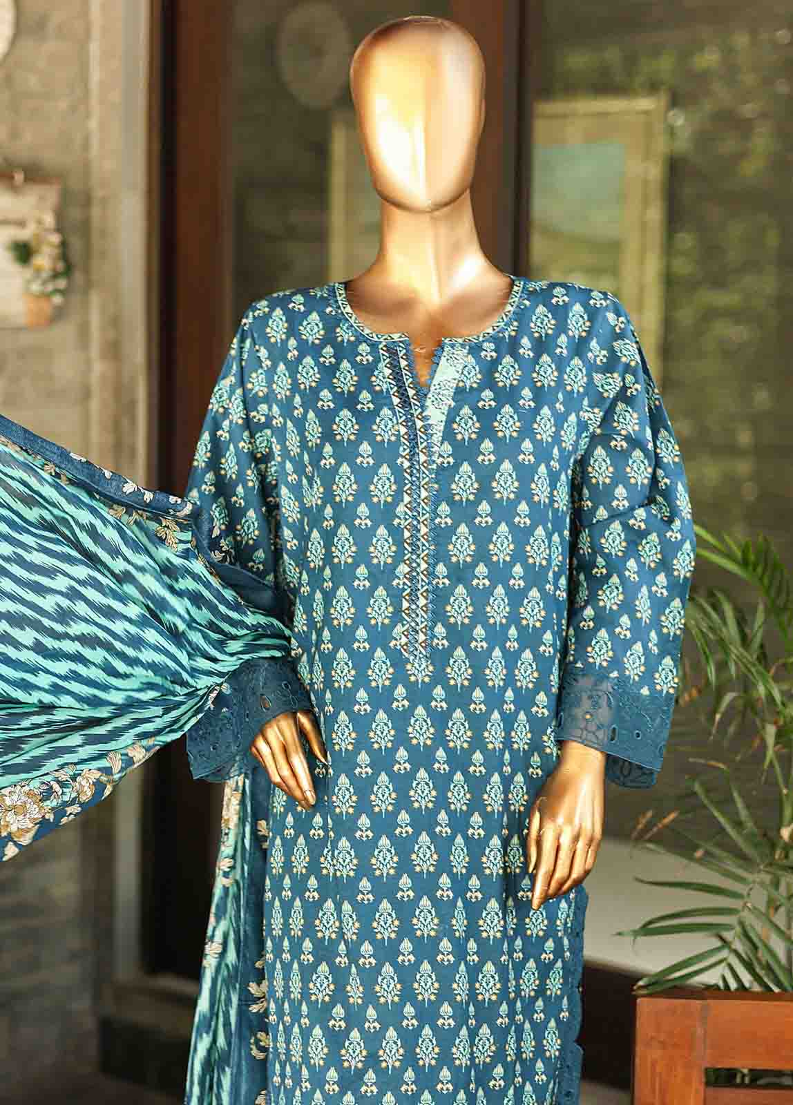 Bin Saeed Fabric - SMLF-630-Emb- 3 Piece Embroidered Stitched Suit