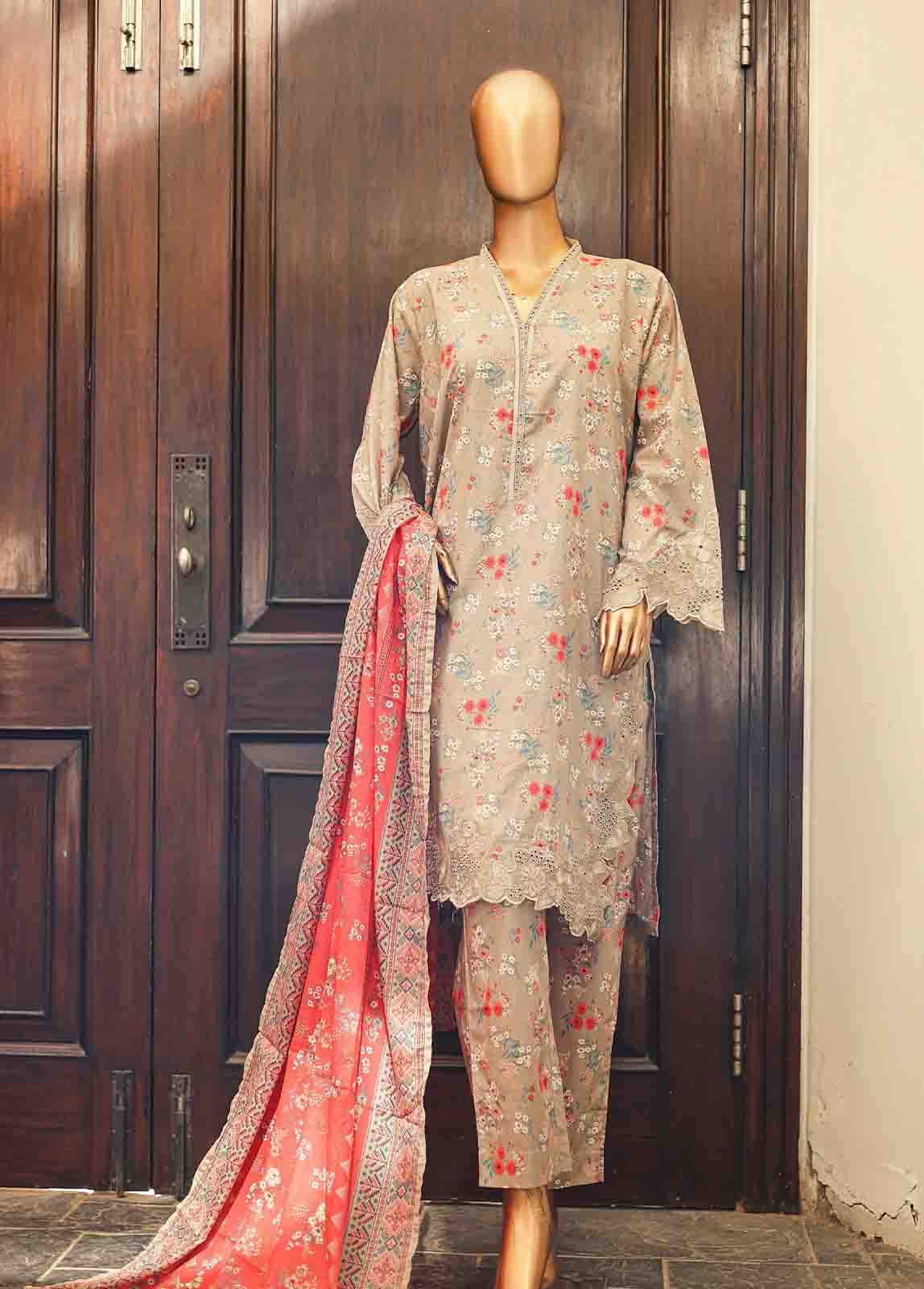 Bin Saeed Fabric - SMLF-631-Emb- 3 Piece Embroidered Stitched Suit