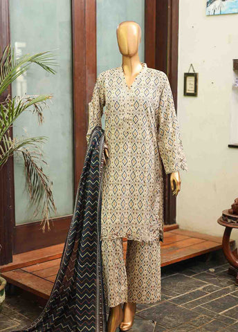 Bin Saeed Fabric - SMLF-633-Emb- 3 Piece Embroidered Stitched Suit