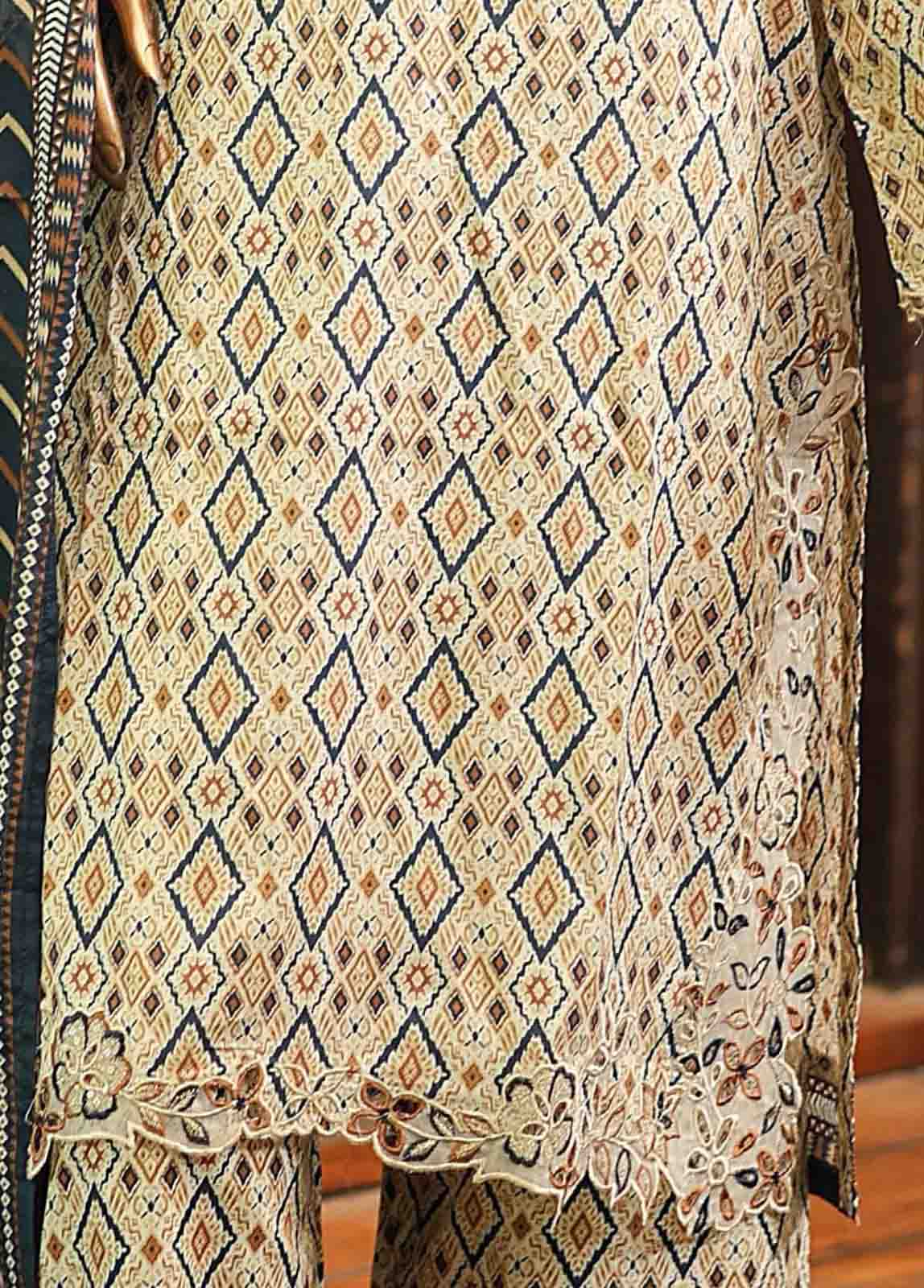 Bin Saeed Fabric - SMLF-633-Emb- 3 Piece Embroidered Stitched Suit