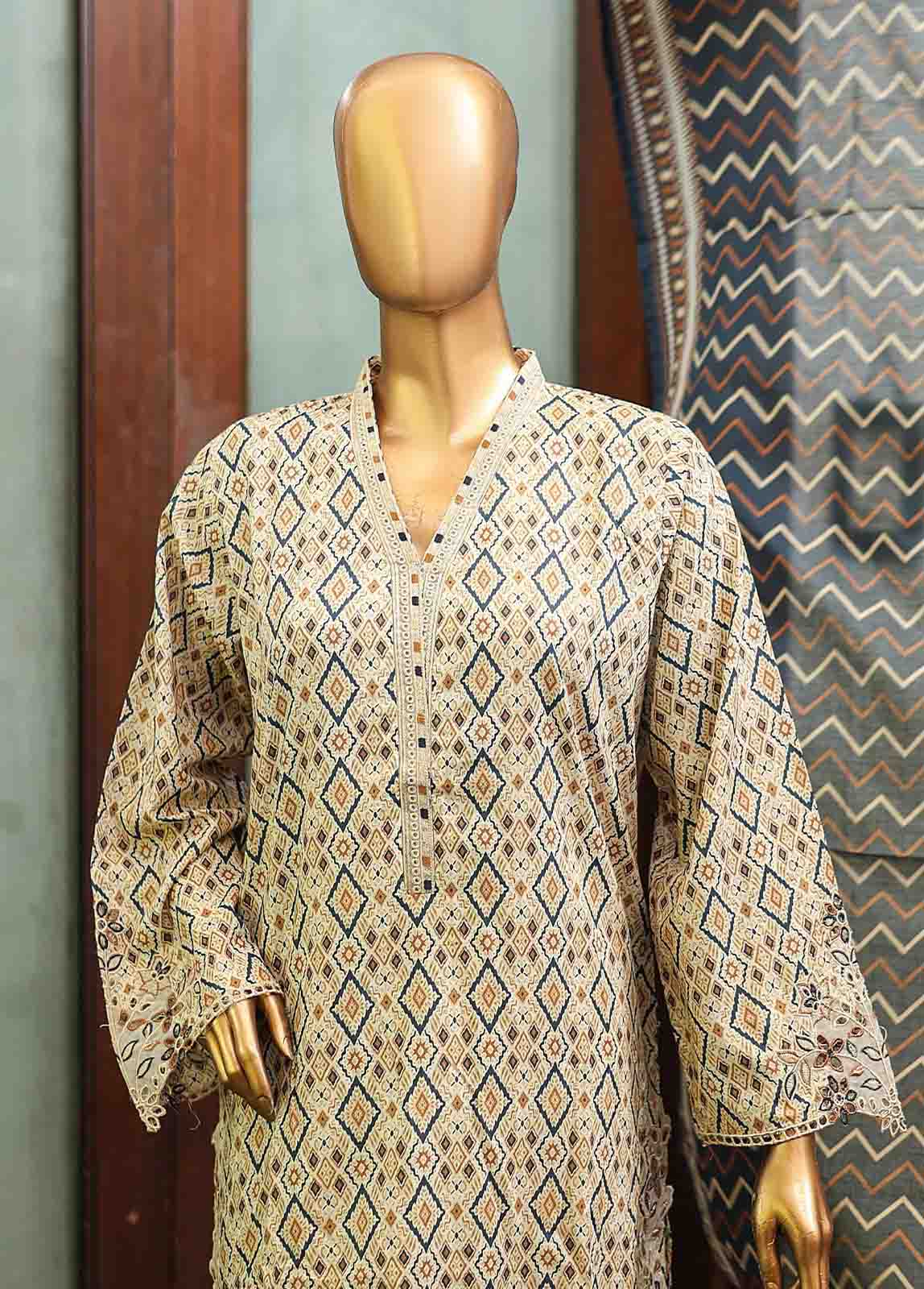 Bin Saeed Fabric - SMLF-633-Emb- 3 Piece Embroidered Stitched Suit
