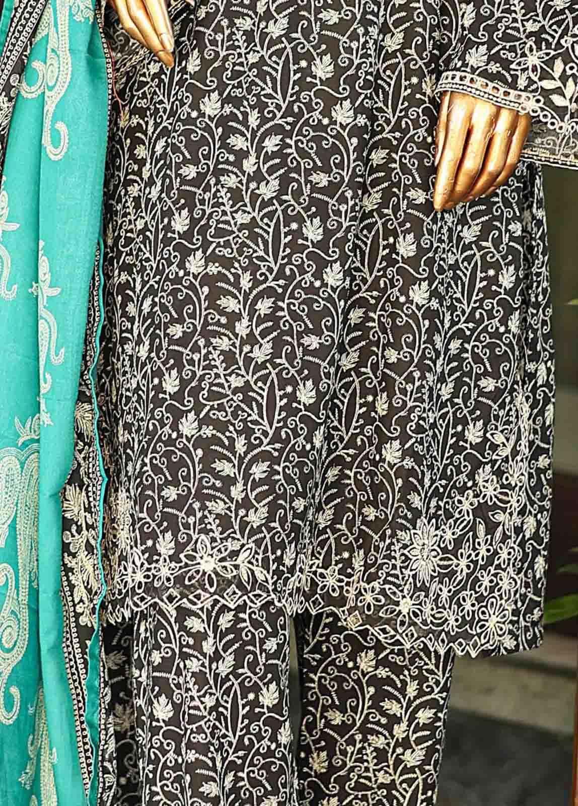 Bin Saeed Fabric - SMLF-634-Emb- 3 Piece Embroidered Stitched Suit