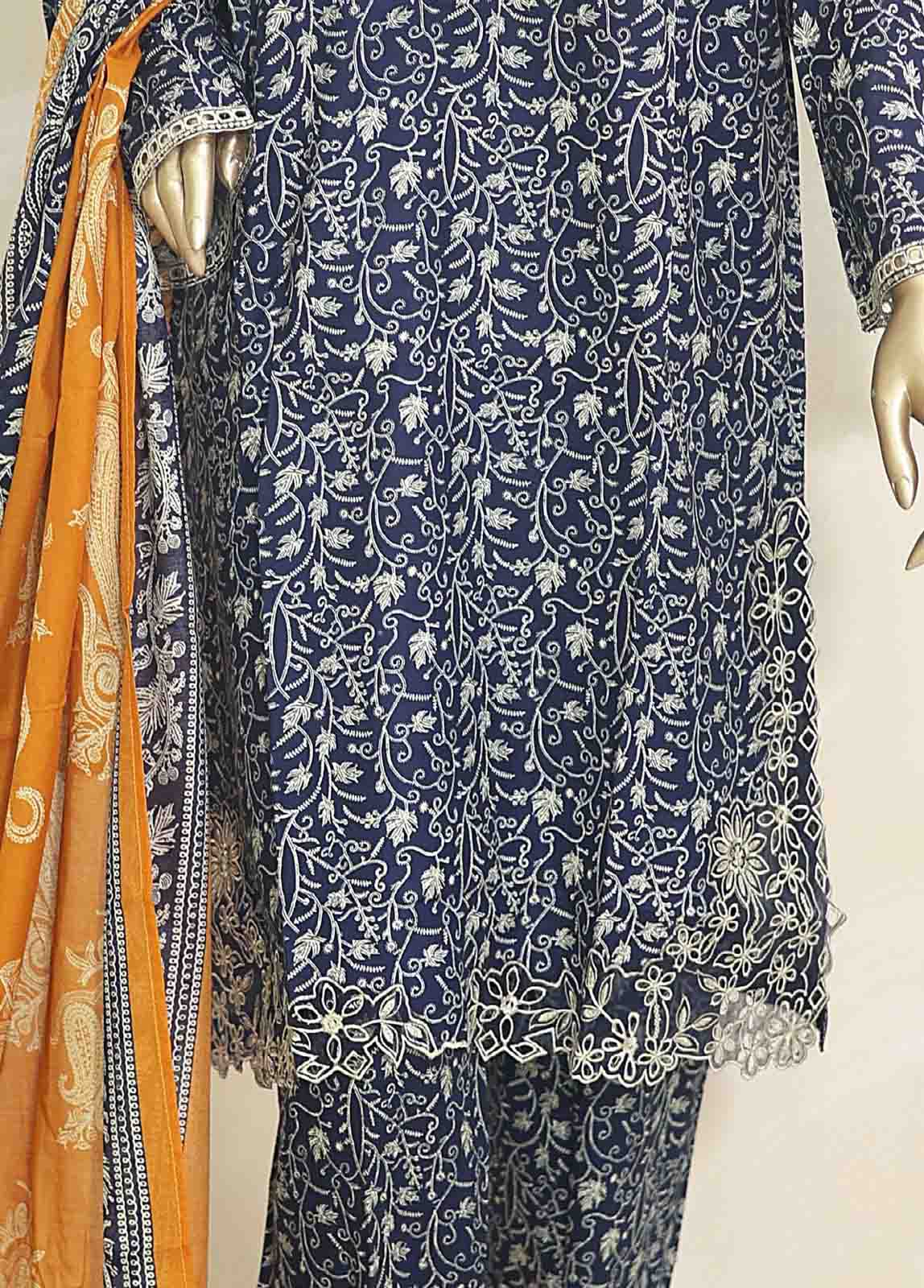 Bin Saeed Fabric - SMLF-635-Emb- 3 Piece Embroidered Stitched Suit