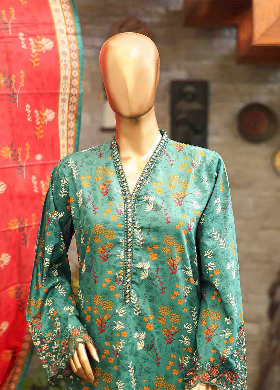 Bin Saeed Fabric - SMLF-640-Emb- 3 Piece Embroidered Stitched Suit