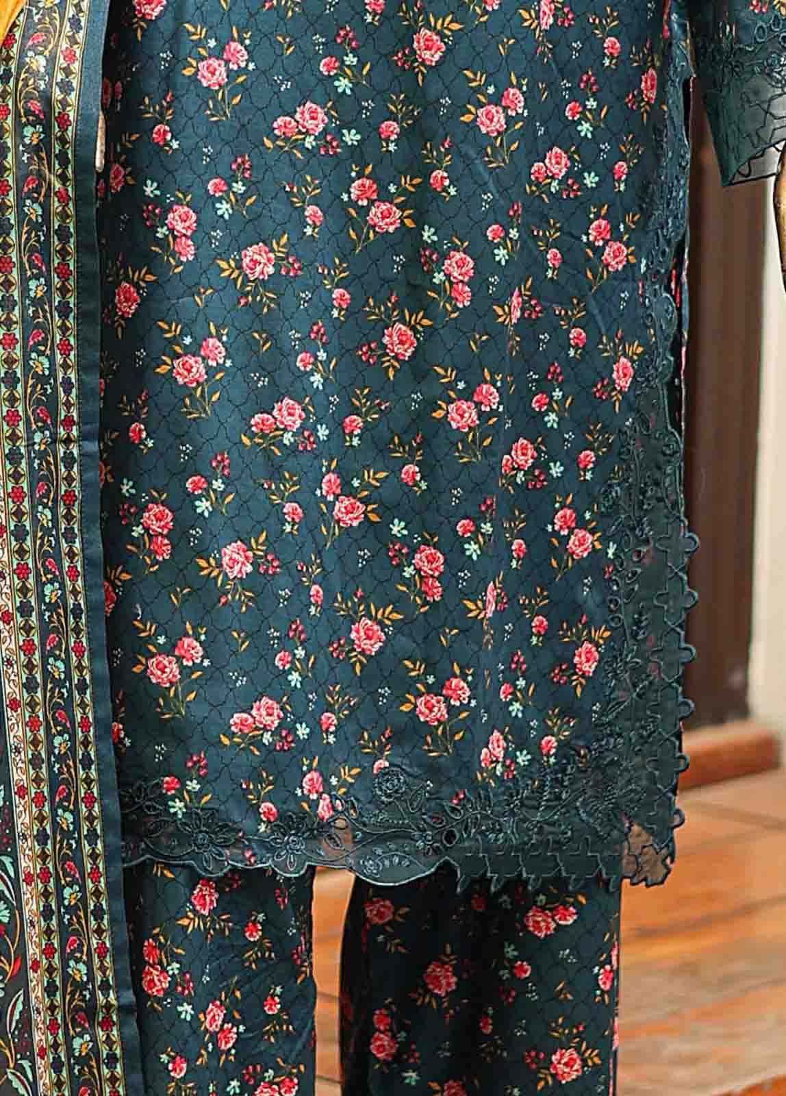 Bin Saeed Fabric - SMLF-642-Emb- 3 Piece Embroidered Stitched Suit