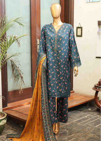 Bin Saeed Fabric - SMLF-642-Emb- 3 Piece Embroidered Stitched Suit