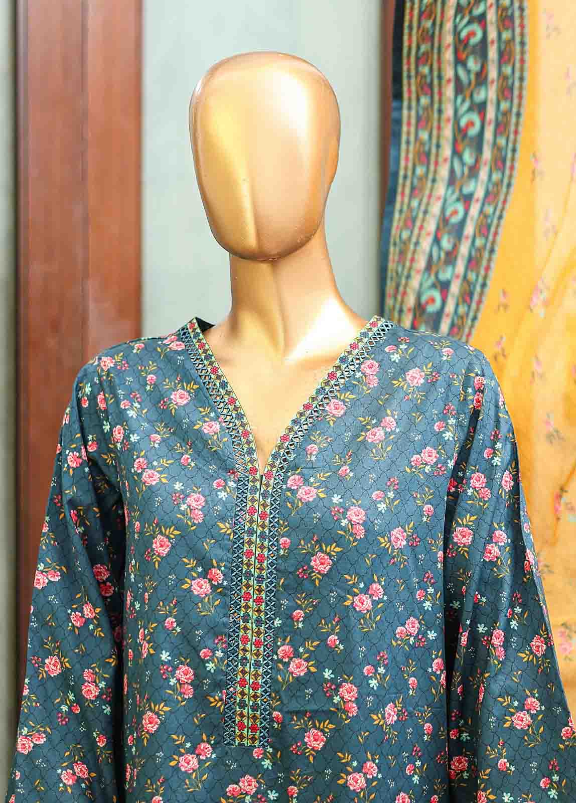 Bin Saeed Fabric - SMLF-642-Emb- 3 Piece Embroidered Stitched Suit